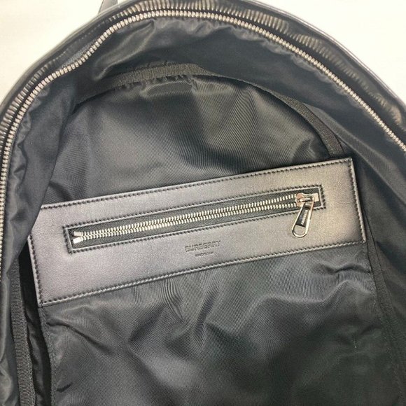 BURBERRY ML JETT Horseferry Backpack Coating canvas Black/White - Picture 5 of 15